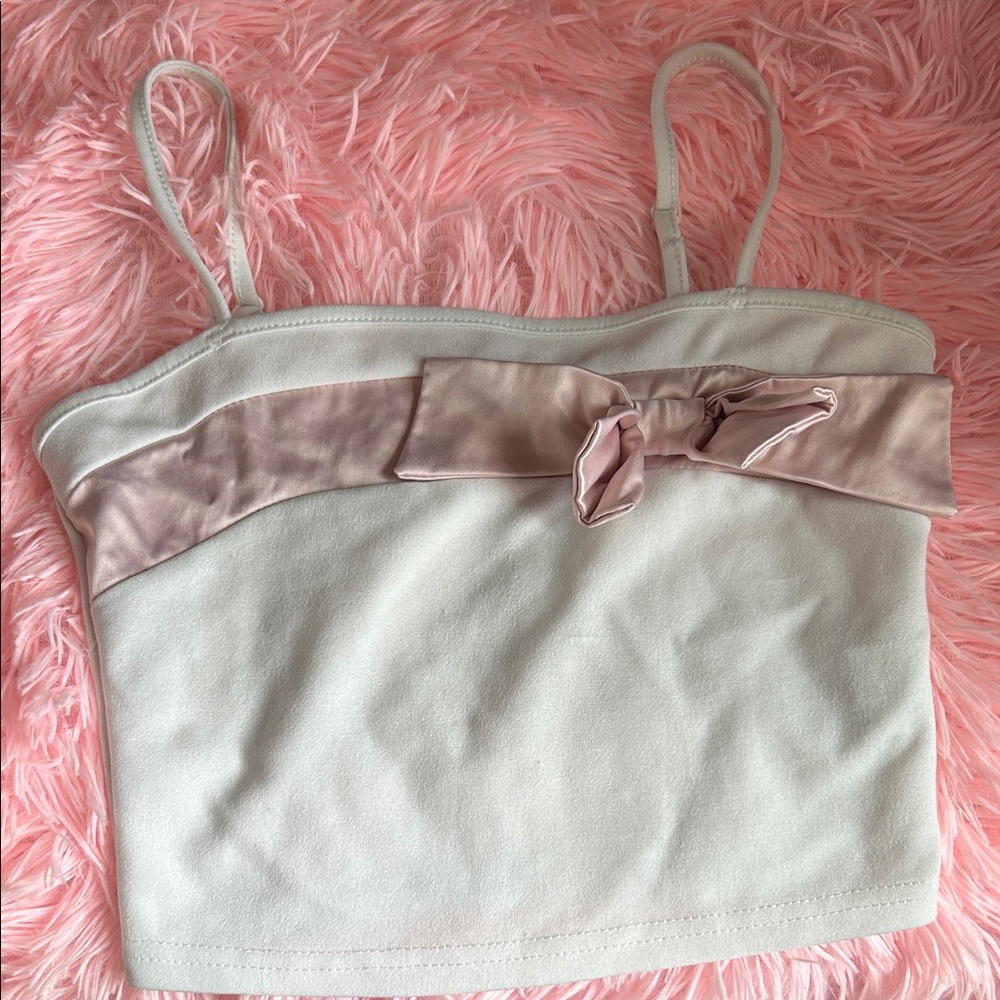 SHEIN Cream and Pink Camisole Top